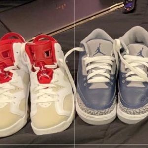 Retro 6 6y $70
Retro 3 sze 6y $80
Retro 11 low sze 6.5y $70 
Blazer sze 6.5y $50